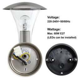 Long Life Lamps Company Stainless Steel Garden Wall Light Ip44 Zlc011 - thumbnail 5