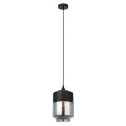 Luminosa Lighting Luminosa Modern Hanging Pendant Black 1 Light  With Black, Smoky Shade, E27 Dimmable - thumbnail 2