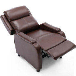 More4Homes Churwell Bonded Leather Pushback Recliner Armchair Sofa Cinema Chair Reclining (Brown) - thumbnail 4