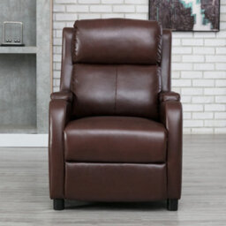 More4Homes Churwell Bonded Leather Pushback Recliner Armchair Sofa Cinema Chair Reclining (Brown) - thumbnail 7
