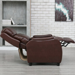 More4Homes Churwell Bonded Leather Pushback Recliner Armchair Sofa Cinema Chair Reclining (Brown) - thumbnail 8