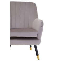 Orsina Mink Velvet Scalloped Armchair, Supportive Armrest Lounge Chair, Easy To Clean Velvet Accent Chair - thumbnail 5
