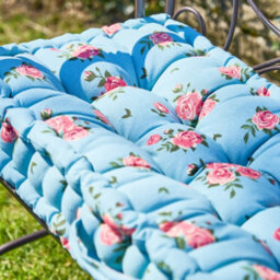 Dibor Vintage Blue Floral Summer Outdoor Garden Bench Cushion (L)112Cm X (W)44Cm - thumbnail 3