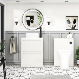 Royal Bathrooms Royal Bathroom Elmore 600mm Classic White Freestanding Bathroom Vanity Unit 2 Drawer Plain White Worktop With Elena Basin - thumbnail 5
