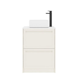 Royal Bathrooms Royal Bathroom Elmore 600mm Classic White Freestanding Bathroom Vanity Unit 2 Drawer Plain White Worktop With Elena Basin - thumbnail 7