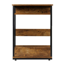 Taylor & Brown 3-Tier Narrow Side Table Slim End Table With Storage Shelf & Magazine Rack For Small Spaces, Modern Design (Brown) - thumbnail 7