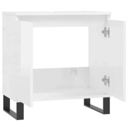 Berkfield Industrial Bathroom Cabinet High Gloss White 58X33X60 Cm Engineered Wood - thumbnail 5