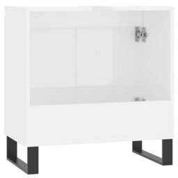 Berkfield Industrial Bathroom Cabinet High Gloss White 58X33X60 Cm Engineered Wood - thumbnail 7