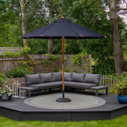 Styx 3M Deluxe Wooden Parasol In Navy