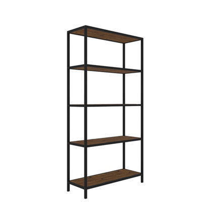 LPD Ealing Bookcase - Vintage Chic With Rustic Wood & Sleek Black Metal Frame - image 1