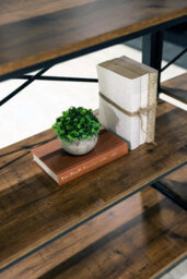 LPD Ealing Bookcase - Vintage Chic With Rustic Wood & Sleek Black Metal Frame - thumbnail 3