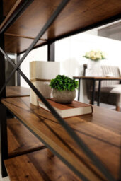 LPD Ealing Bookcase - Vintage Chic With Rustic Wood & Sleek Black Metal Frame - thumbnail 2