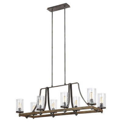 Luminosa Lighting Elstead Feiss Angelo 8 Light Isle Chandelier Weathered Oak - image 1