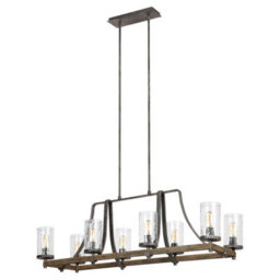 Luminosa Lighting Elstead Feiss Angelo 8 Light Isle Chandelier Weathered Oak