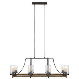 Luminosa Lighting Elstead Feiss Angelo 8 Light Isle Chandelier Weathered Oak - thumbnail 5
