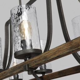 Luminosa Lighting Elstead Feiss Angelo 8 Light Isle Chandelier Weathered Oak - thumbnail 3