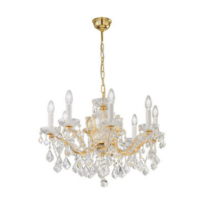 Luminosa Lighting Luminosa Maria Classic Crystal 8 Arm Chandelier Polished Gold, 8X E14 - image 1