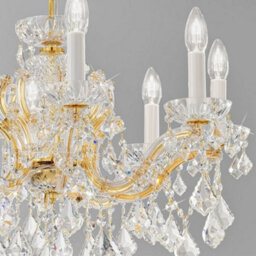 Luminosa Lighting Luminosa Maria Classic Crystal 8 Arm Chandelier Polished Gold, 8X E14 - thumbnail 3