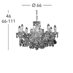 Luminosa Lighting Luminosa Maria Classic Crystal 8 Arm Chandelier Polished Gold, 8X E14 - thumbnail 5