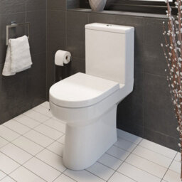 Affine Modern Bathroom Cloakroom Suite Close Coupled Toilet 600mm Vanity Unit Sink - thumbnail 2