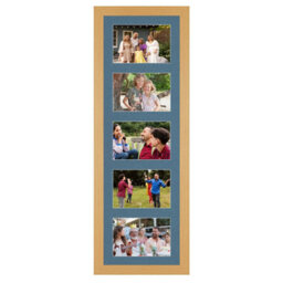 AK Frames 26X8 Country Pine Modern Multi Photo Frame With Pompadour Mount - Holds 5 Apertures (5X) 6X4 Photos - thumbnail 1
