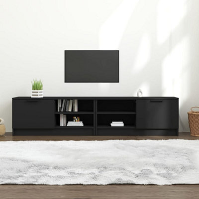 Berkfield Tv Cabinets 2 Pcs Black 80X35X36.5 Cm Engineered Wood - image 1