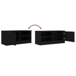 Berkfield Tv Cabinets 2 Pcs Black 80X35X36.5 Cm Engineered Wood - thumbnail 9