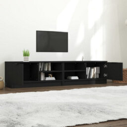 Berkfield Tv Cabinets 2 Pcs Black 80X35X36.5 Cm Engineered Wood - thumbnail 3