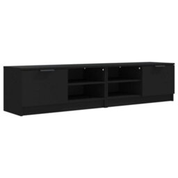 Berkfield Tv Cabinets 2 Pcs Black 80X35X36.5 Cm Engineered Wood - thumbnail 2