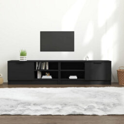 Berkfield Tv Cabinets 2 Pcs Black 80X35X36.5 Cm Engineered Wood - thumbnail 1