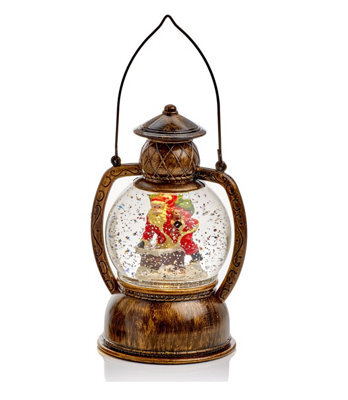 Premier Decorations Limited Santa Christmas Water Spinner Lantern With Warm White Led Light Swirling Lamp - image 1
