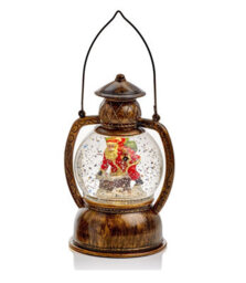 Premier Decorations Limited Santa Christmas Water Spinner Lantern With Warm White Led Light Swirling Lamp - thumbnail 1