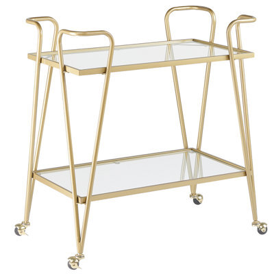 Beliani Kitchen Trolley Noti Metal Gold - image 1