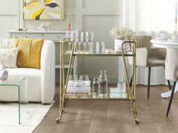Beliani Kitchen Trolley Noti Metal Gold - thumbnail 2