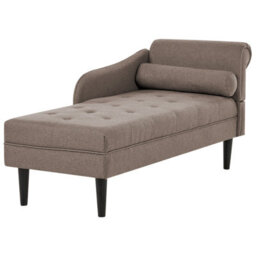 Beliani Right-Hand Chaise Longue Yvoire Fabric Taupe - thumbnail 4