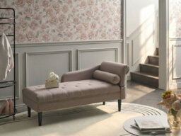 Beliani Right-Hand Chaise Longue Yvoire Fabric Taupe - thumbnail 2