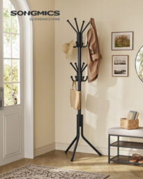LEDREM Coat Rack, Metal Coat Tree, Freestanding Organizer For Clothes, Bags, Hats, 175 Cm Tall, 16 Hooks, For Entryway, Living Room - thumbnail 1