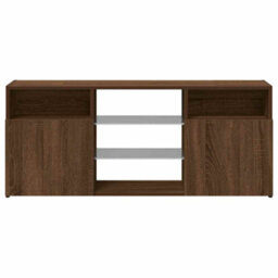 Walplus Tv Cabinet With Led Lights Brown Oak 120X30X50 Cm - thumbnail 7