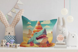 Warren Reed Designer Teddy Bead On A Beach Holiday Cushions 45Cm X 45Cm - thumbnail 2