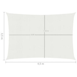 Berkfield Sunshade Sail 160 G/m2 White 3.5X4.5 M Hdpe - thumbnail 6