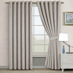 Bedlooms Beige Linen Curtain 100% Blackout Thermal Insulated Eyelet Curtain (Pair) 66 X 90 Inches With Tie Back Two - thumbnail 9