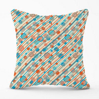 Warren Reed Designer Retro Stripes And Circles Cushions 60Cm X 60Cm - image 1