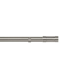Unknown 28mm Fixed Length Metal Eyelet Curtain Pole Set In Satin Silver - Aspect Finial, 370Cm