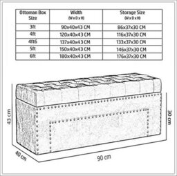 90Cm Duke Ottoman Storage Box -Upholstered Blanket Box - White Plush Velvet Multifunctional Storage Box - thumbnail 4
