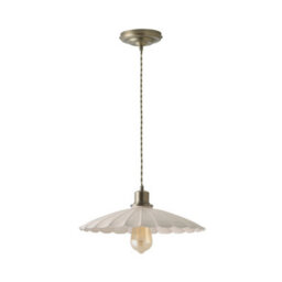Valuelights Holborn Cream Scallop Pendant Ceiling Light - thumbnail 2