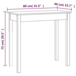 Berkfield Console Table 80X40X75 Cm Solid Wood Pine - thumbnail 8