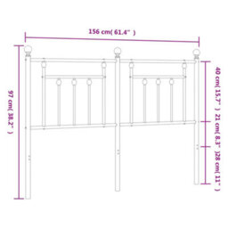 Berkfield Metal Headboard White 150 Cm - thumbnail 7