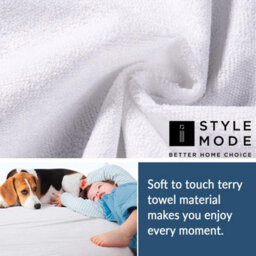 istyle mode Single Elastic Fitted Terry Mattress Protector, Mattress Cover Stretches Up To 30Cm Deep, Machine Washable Mattress Topper - thumbnail 7