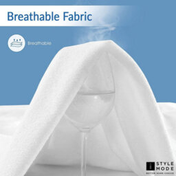 istyle mode Single Elastic Fitted Terry Mattress Protector, Mattress Cover Stretches Up To 30Cm Deep, Machine Washable Mattress Topper - thumbnail 3