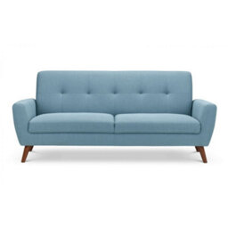 iLikeStores Blue Linen Fabric 3 Seater Sofa - thumbnail 1